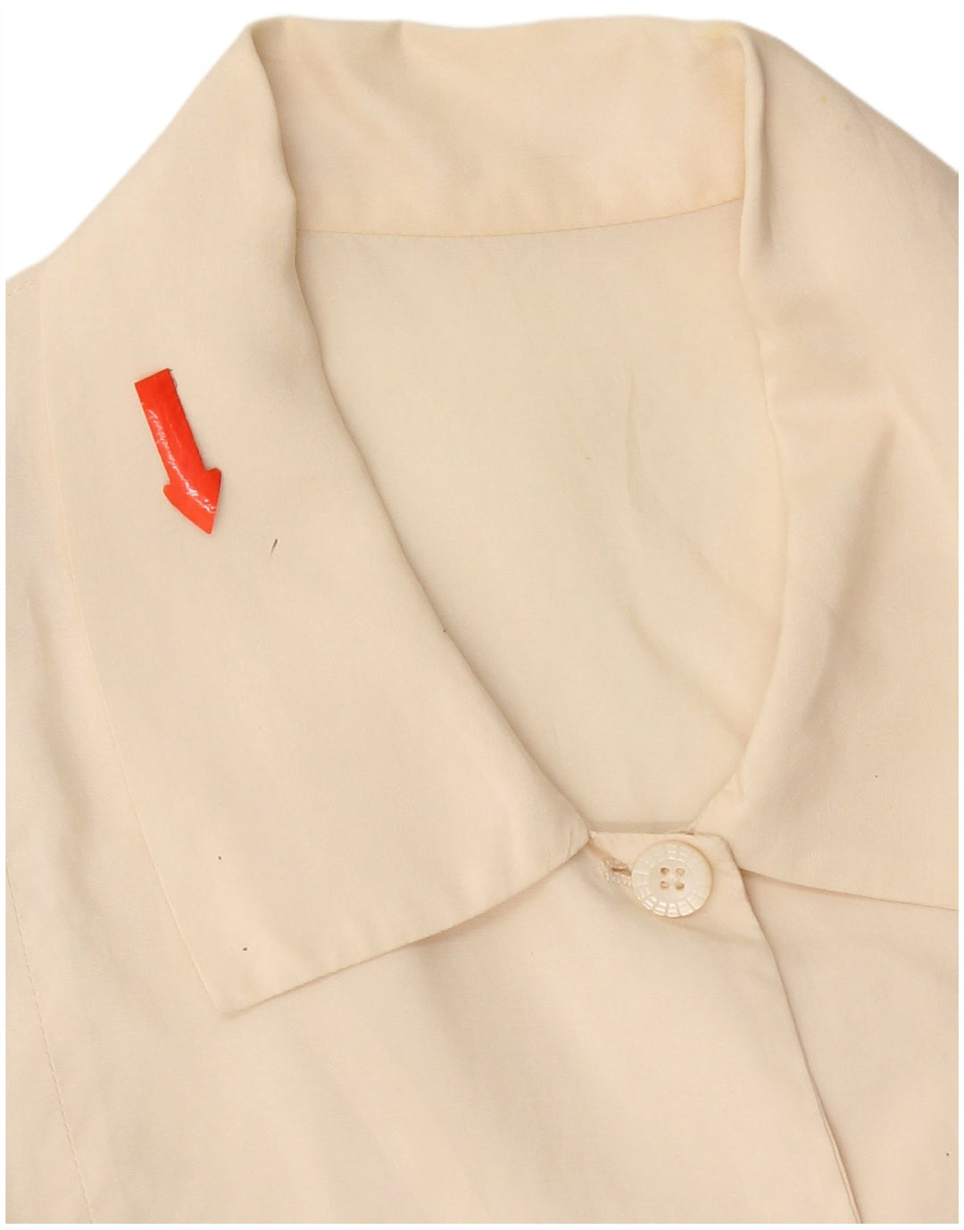 Vintage Γυναικείο πουκάμισο Crop Μπλούζα UK 14 Medium Beige