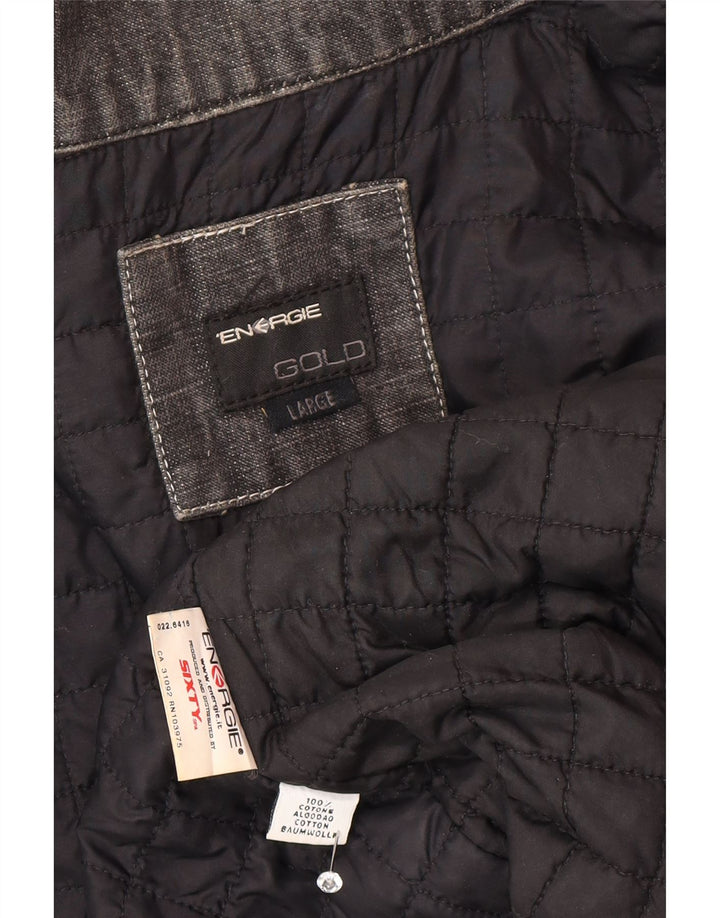 Ανδρικό τζιν μπουφάν Energie UK 40 Large Grey Colourblock Βαμβακερό