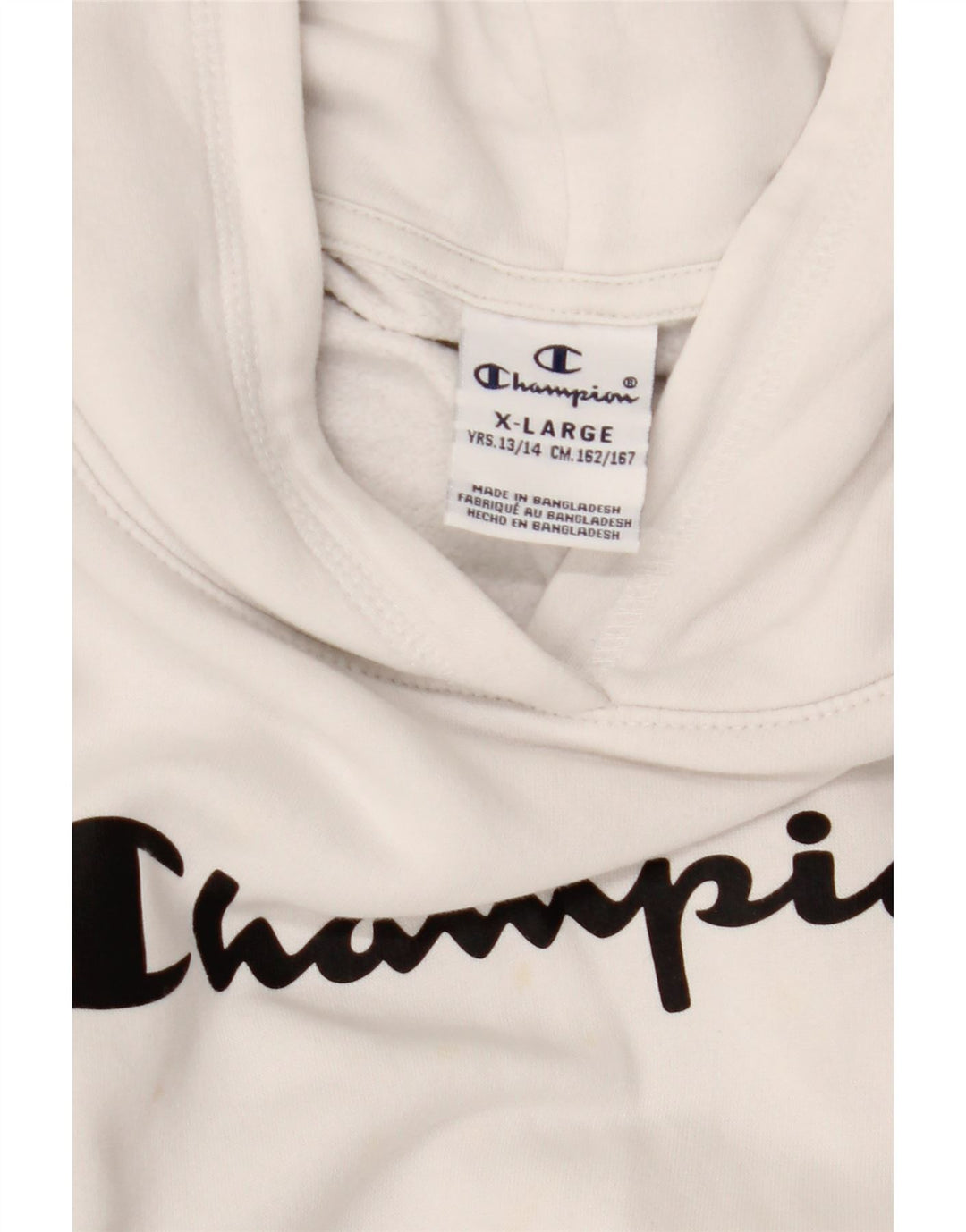 CHAMPION Boys Graphic Hoodie Jumper 13-14 ετών XL Λευκό