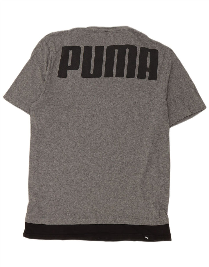 Ανδρικό γραφικό μπλουζάκι Puma Τοπ μεσαίου γκρι χρώματος βαμβακερό