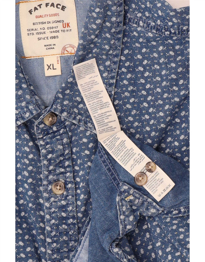 Fat Face Ανδρικό πουκάμισο Regular Fit XL Blue Check Cotton