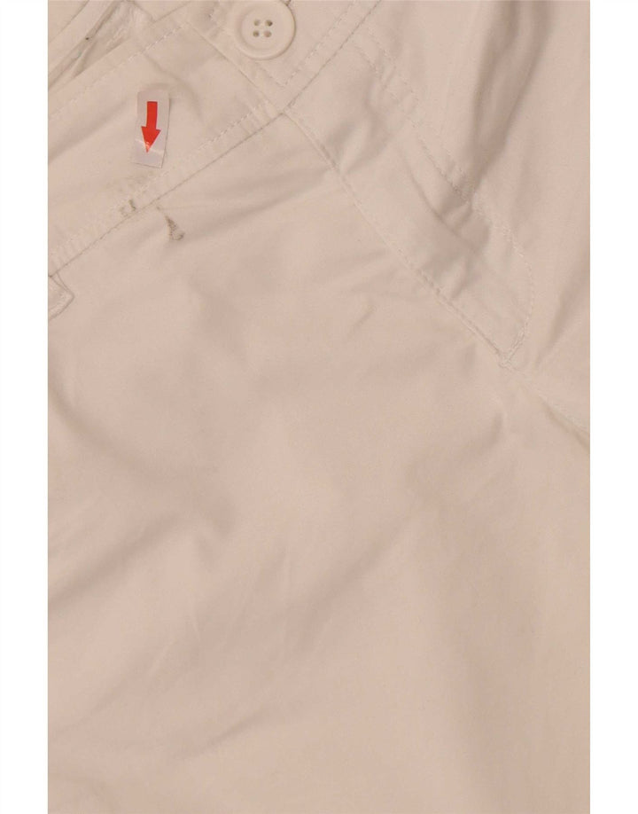 Benetton Γυναικείο Bootcut Casual Παντελόνι IT 44 Medium W32 L32 Λευκό βαμβακερό