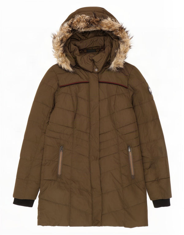 Superdry γυναικείο μπουφάν με κουκούλα UK 10 Small Khaki Polyester