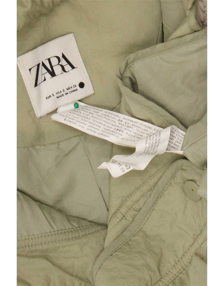 Zara γυναικείο μπουφάν με κουκούλα αντιανεμικό UK 10 Small Beige