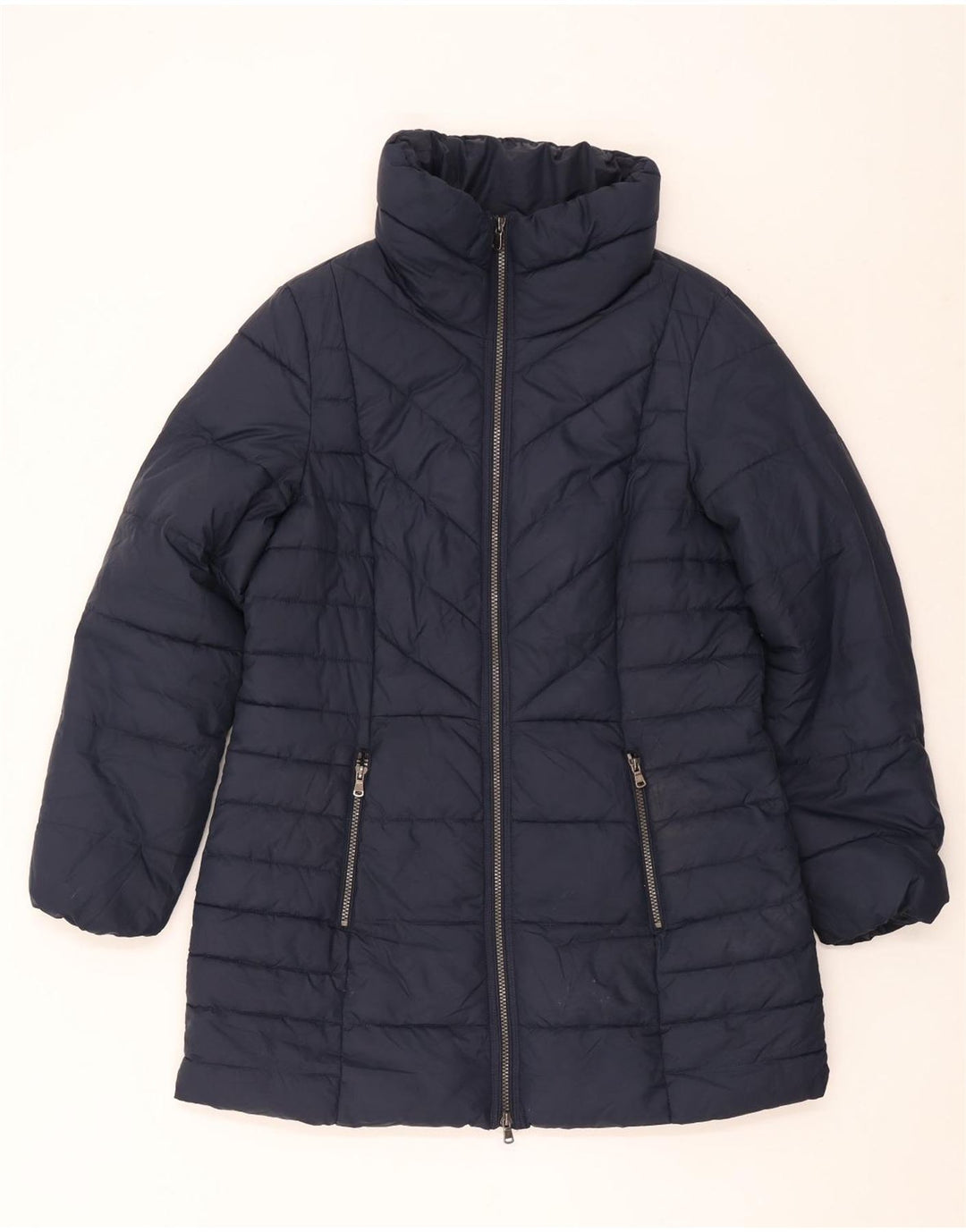 Marks & Spencer Γυναικείο παλτό UK 14 Large Navy Blue Polyester