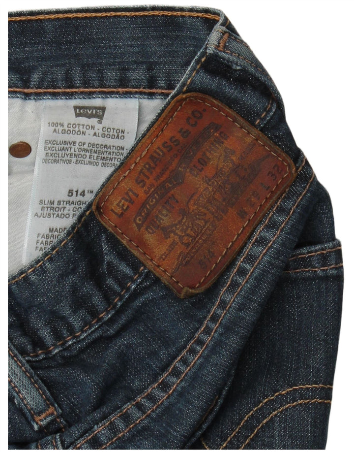Levi's Mens 514 Straight Slim Jeans W29 L32 Μπλε βαμβακερό