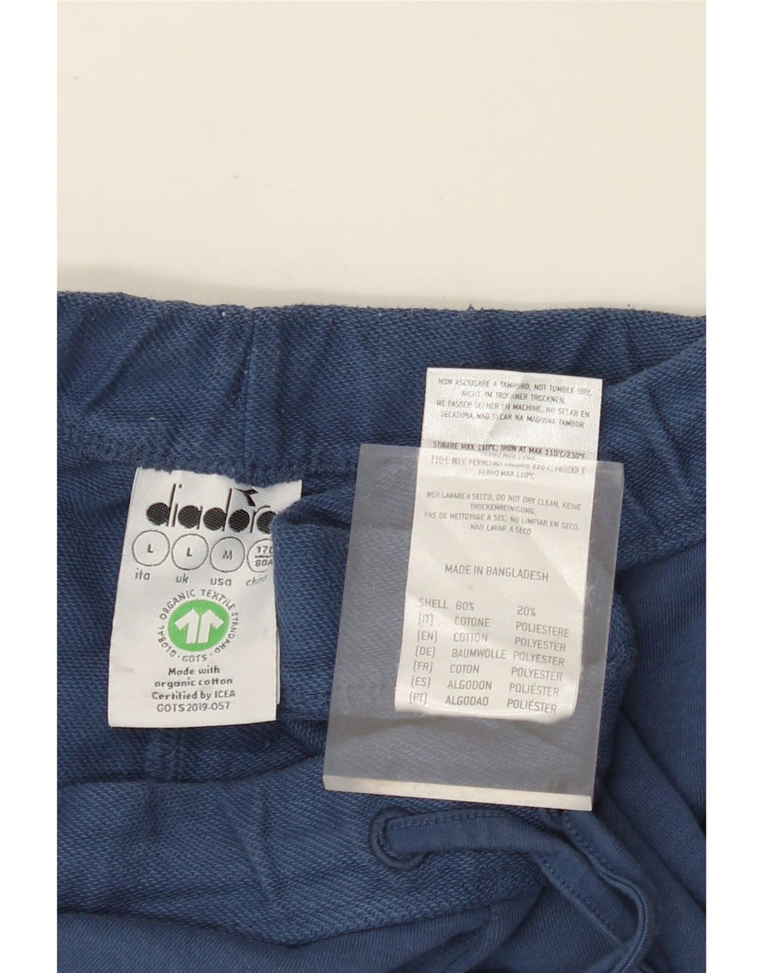 DIADORA Γυναικείο ψηλόμεσο αθλητικό σορτς UK 14 μεγάλο μπλε βαμβακερό