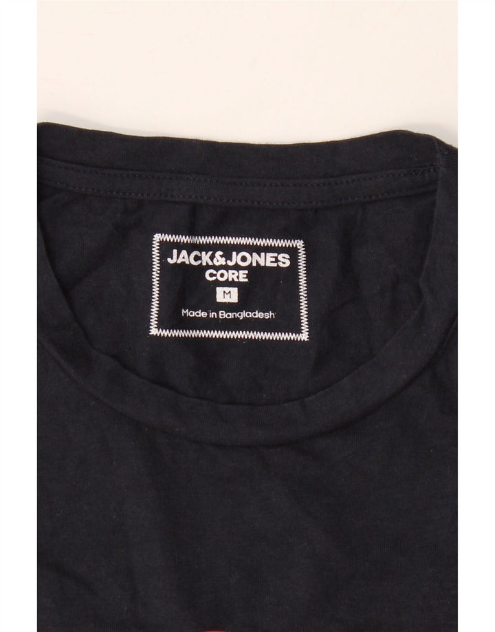 JACK & JONES Mens Graphic T-Shirt Top Medium Navy Blue Cotton Vintage Jack & Jones and Second-Hand Jack & Jones from Messina Hembry 