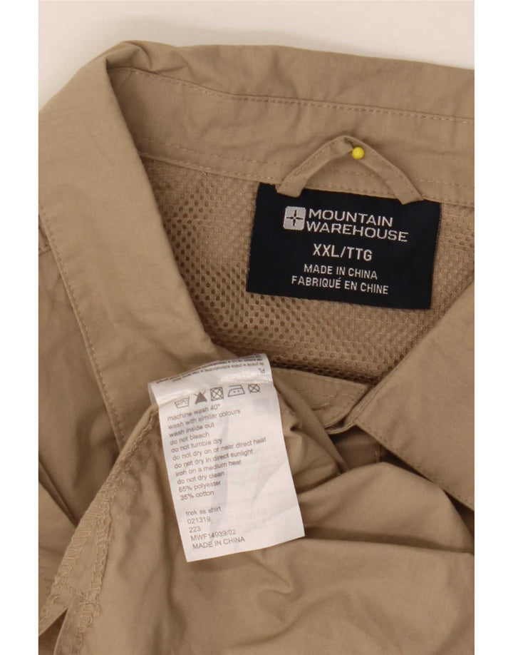 Ανδρικό κοντομάνικο πουκάμισο Mountain Warehouse 2XL Beige Polyester
