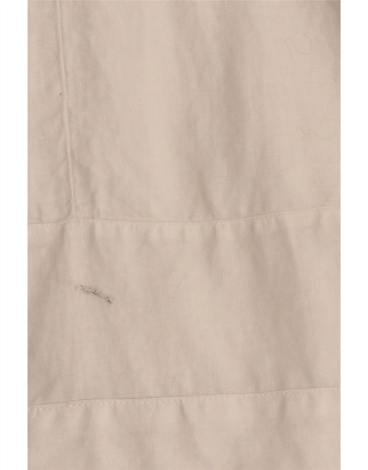 ZANETTI Womens Basic Dress EU 42 Large White Linen