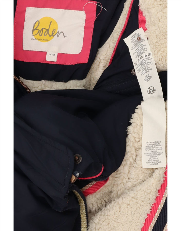 Μπουφάν BODEN Girls Sherpa με επένδυση 15-16 ετών Navy Blue Polyester