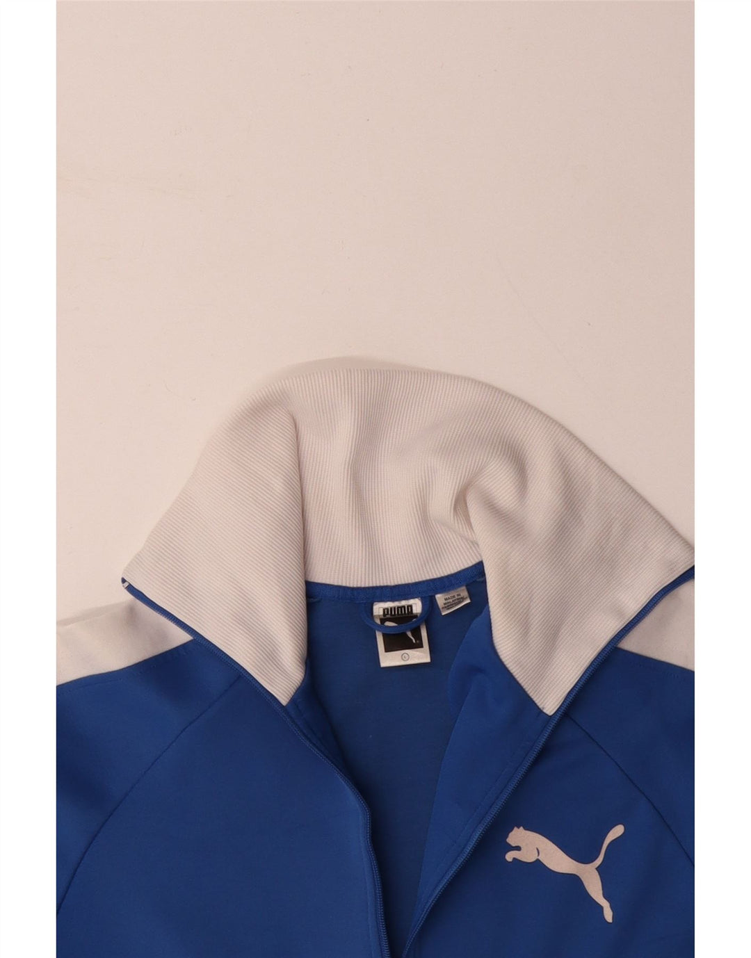 Γυναικεία αθλητική φόρμα PUMA γραφικά Top Jacket UK 16 Large Blue Colourblock