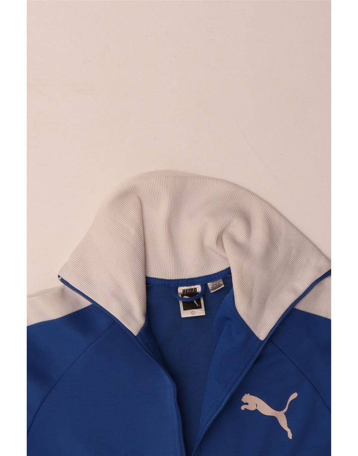 Γυναικεία αθλητική φόρμα PUMA γραφικά Top Jacket UK 16 Large Blue Colourblock