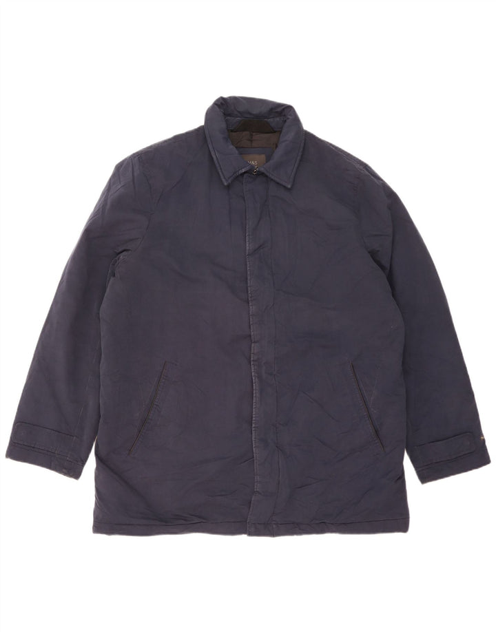 Marks & Spencer Ανδρικό τζάκετ με αντιανεμικό UK 40 Large Navy Blue Polyester
