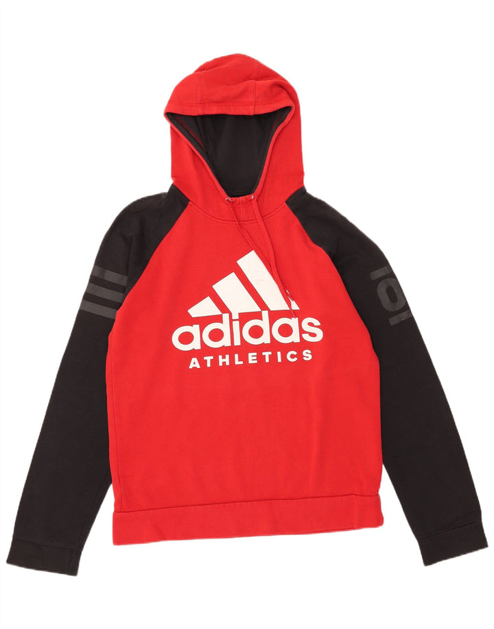 Ανδρικό γραφικό κουκούλα Adidas, μεσαίο κόκκινο χρώμα