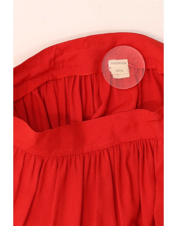 Vintage Γυναικεία Φούστα Α-Line W25 XS Κόκκινη Πολυεστέρας