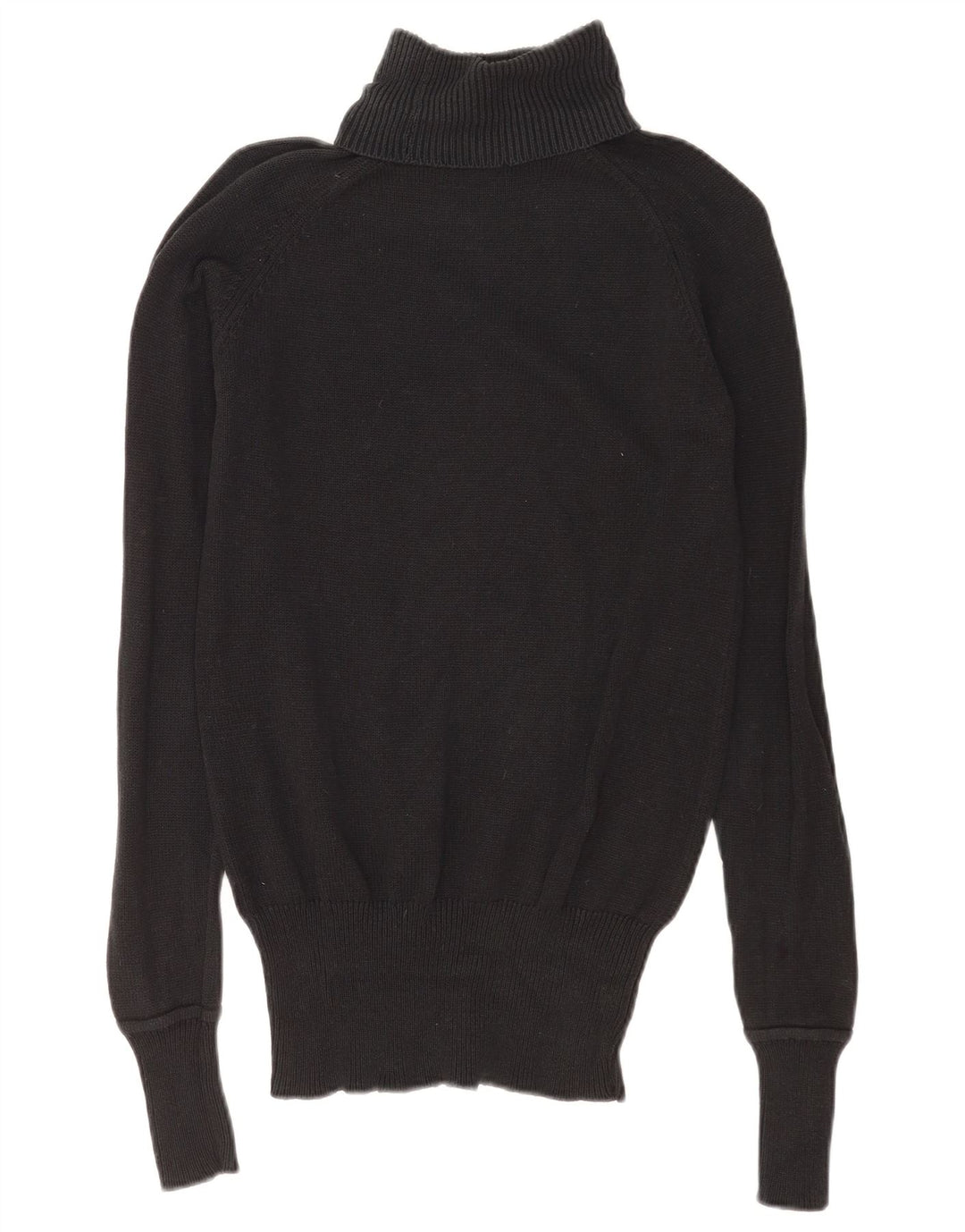 Zara Γυναικείο πουλόβερ με ρολό λαιμόκοψη UK 14 Medium Navy Blue βαμβακερό