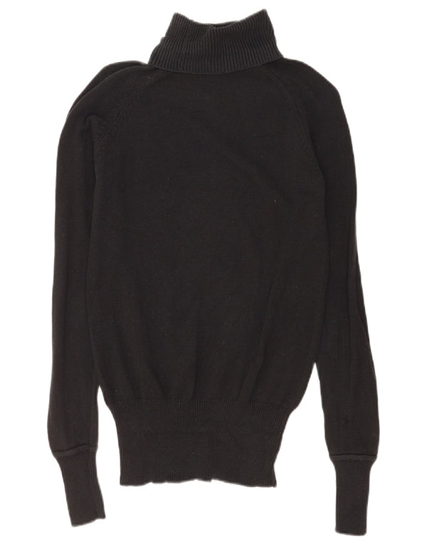 Zara Γυναικείο πουλόβερ με ρολό λαιμόκοψη UK 14 Medium Navy Blue βαμβακερό