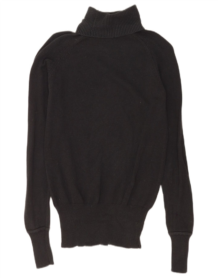 Zara Γυναικείο πουλόβερ με ρολό λαιμόκοψη UK 14 Medium Navy Blue βαμβακερό