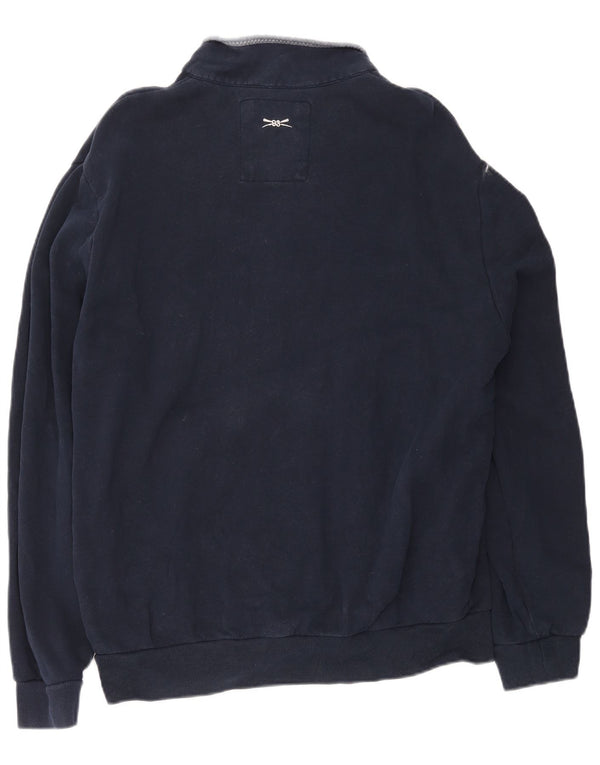 Ανδρικό φούτερ με φερμουάρ Crew Clothing Jumper XL Navy Blue Cotton