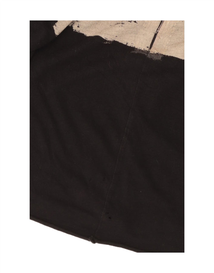 Zara Γυναικείο γραφικό T-Shirt Top UK 12 Medium Black