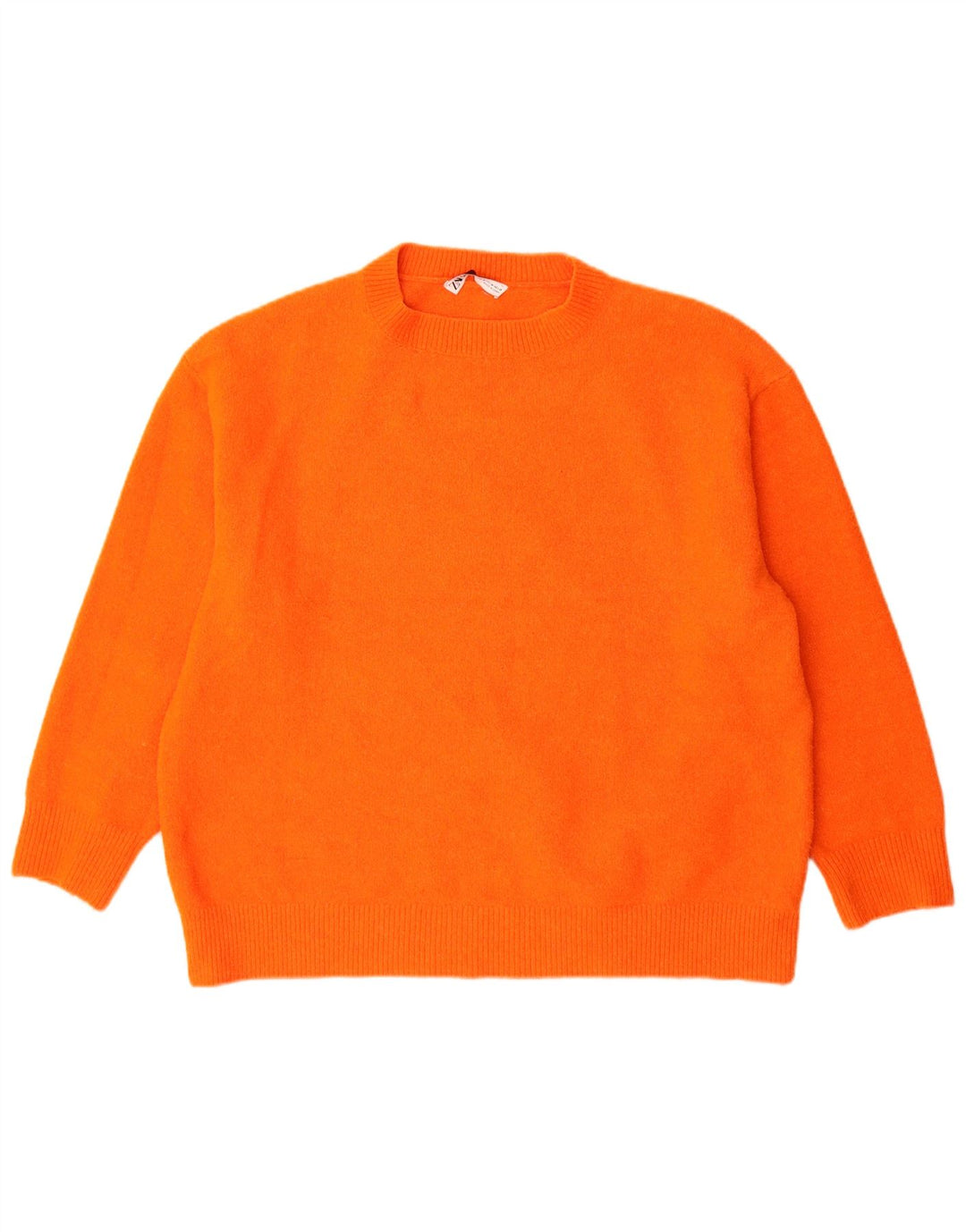 Zara γυναικείο πουλόβερ υπερμεγέθη Crew Neck Jumper UK 14 Medium πορτοκαλί ακρυλικό