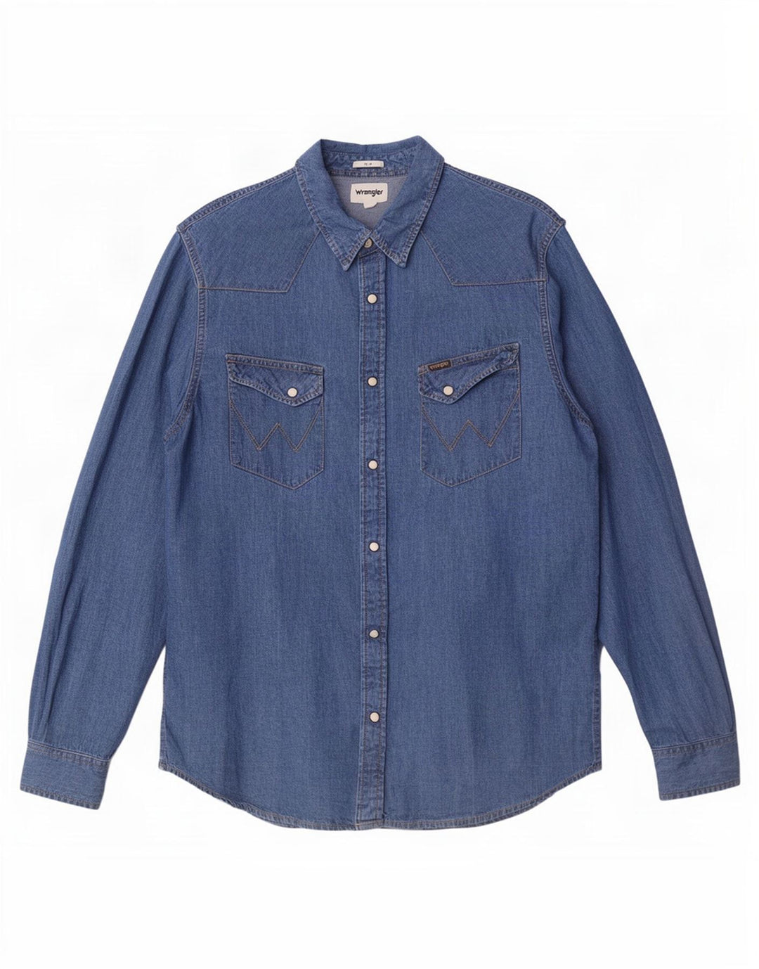 Ανδρικό τζιν πουκάμισο Wrangler Slim Fit μεγάλο μπλε βαμβακερό