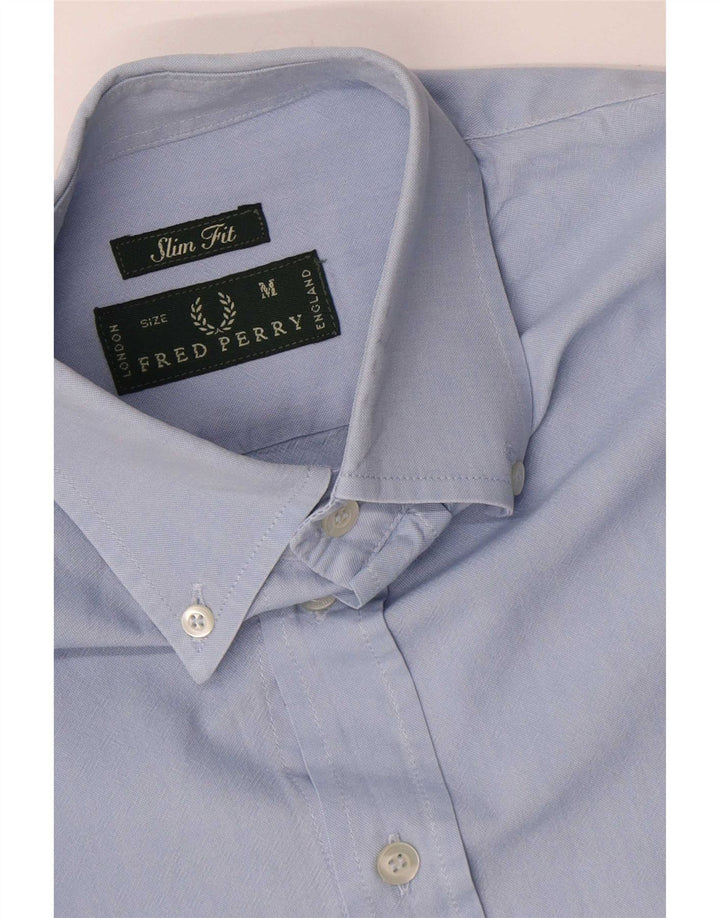 FRED PERRY Ανδρικό πουκάμισο Slim Fit Μεσαίο Μπλε Βαμβακερό