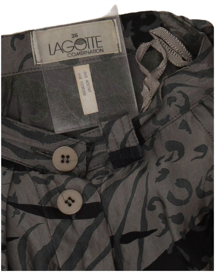 MISS LAGOTTE Womens Abstract Pattern Flared Skirt EU 36 Small W26  Grey