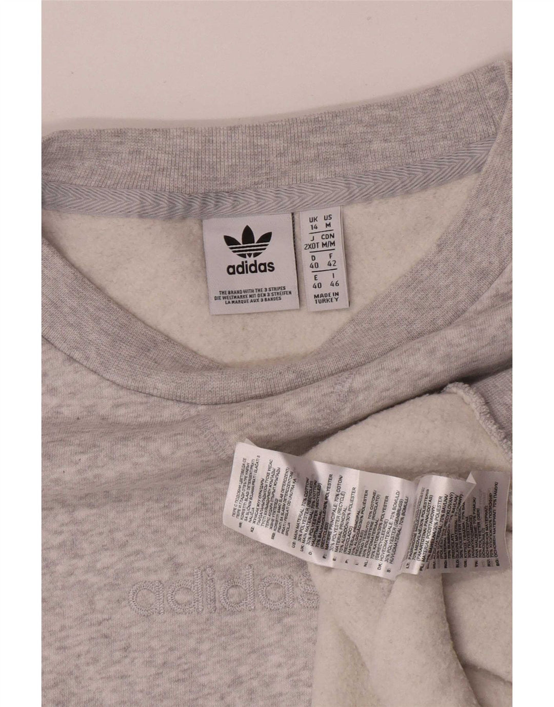 Γυναικείο φούτερ Adidas Oversized Jumper UK 14 μεγάλο γκρι βαμβακερό