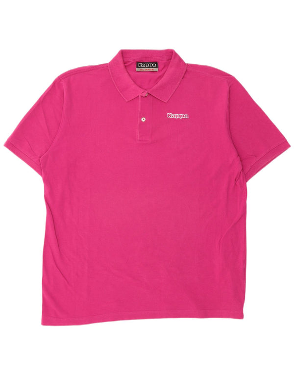 Ανδρικό μπλουζάκι πόλο Kappa XL Ροζ βαμβακερό
