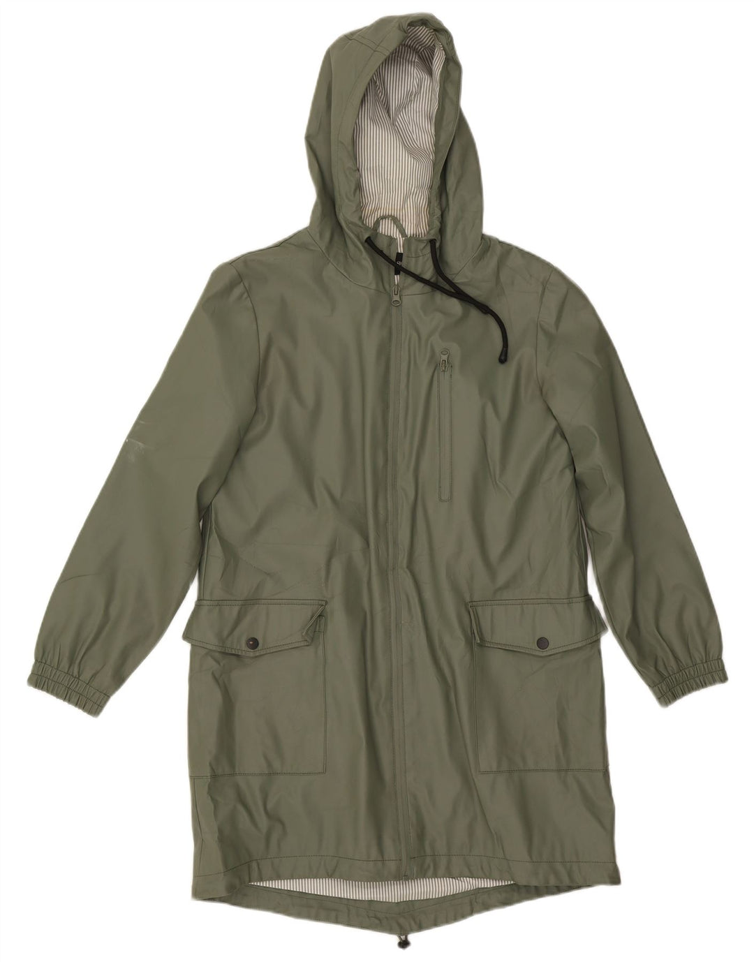 Zara Γυναικείο Αδιάβροχο με κουκούλα UK 10 Small Green Polyester