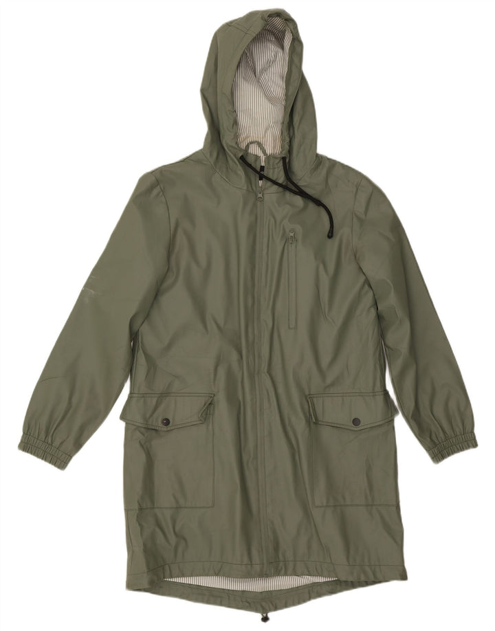 Zara Γυναικείο Αδιάβροχο με κουκούλα UK 10 Small Green Polyester