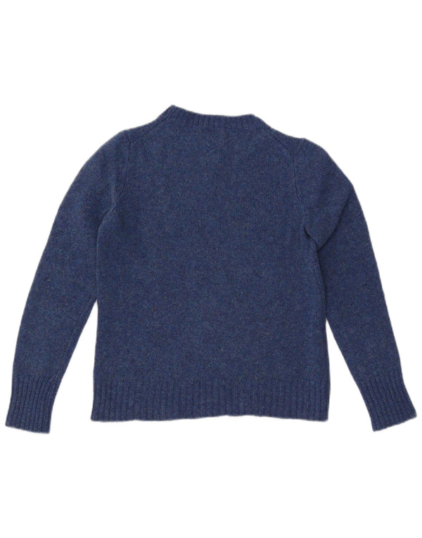 Γυναικείο πουλόβερ BENETTON Crop Crew Neck Jumper UK 6 XS Blue Wool