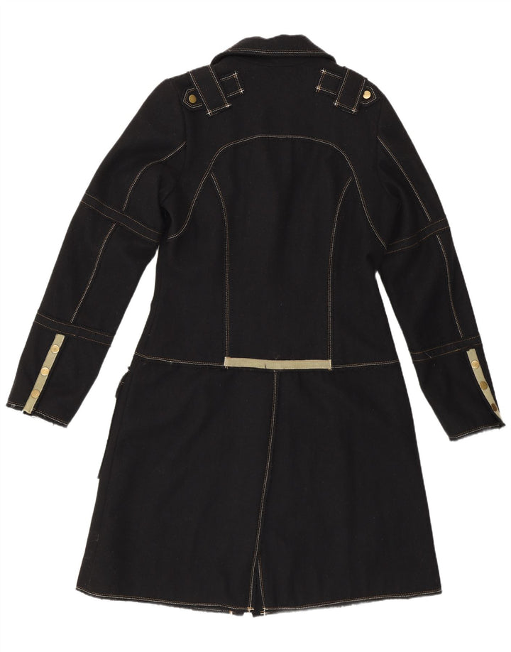 Vintage Γυναικείο Στρατιωτικό Παλτό UK 10 Small Black Wool Classic