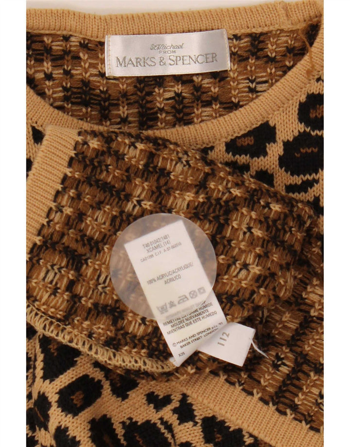 Marks & Spencer Γυναικείο πουλόβερ με λαιμόκοψη UK 14 μεγάλο καφέ