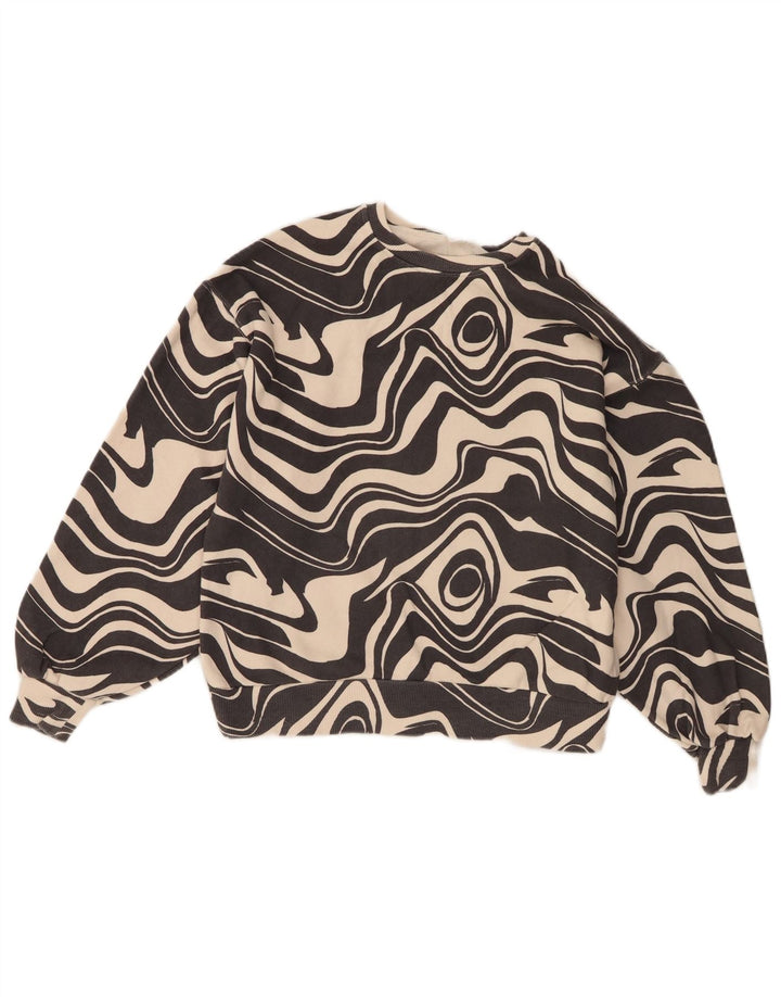 Zara Girls Abstract Pattern Φούτερ Jumper 13-14 ετών Μαύρο βαμβακερό