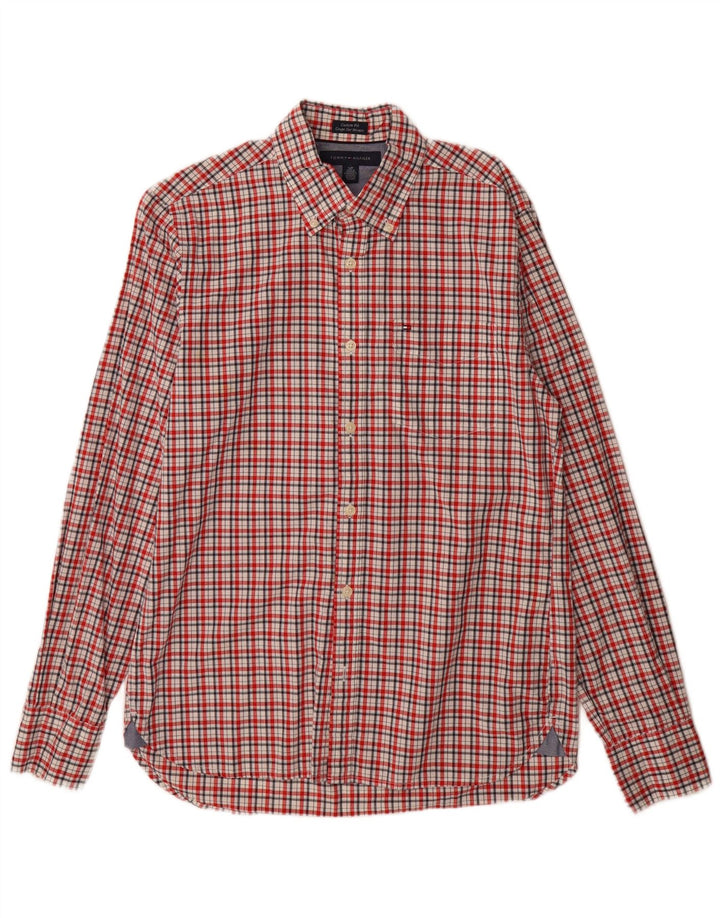 Ανδρικό πουκάμισο Tommy Hilfiger Custom Fit Μικρό κόκκινο βαμβακερό