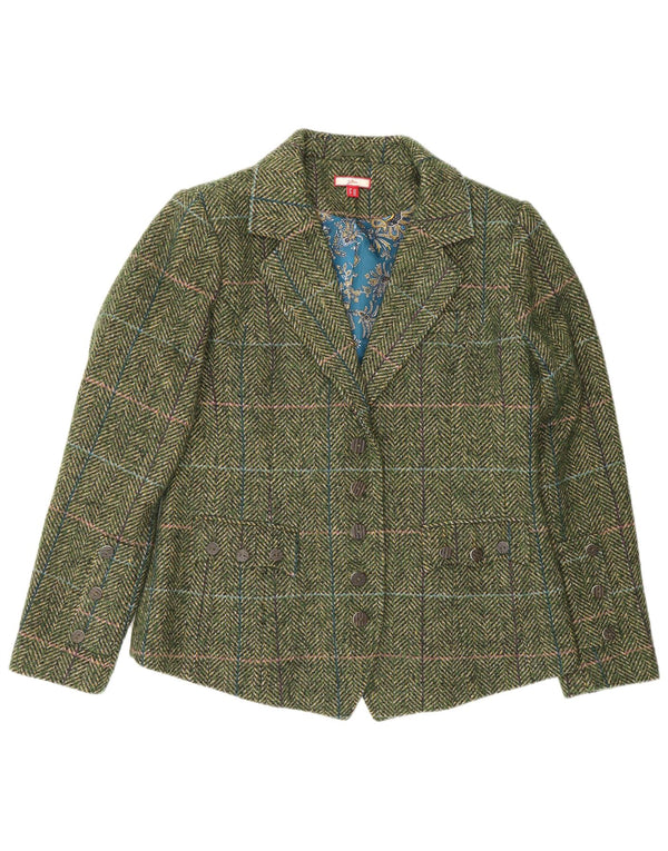 Joe Browns Γυναικείο σακάκι 5 κουμπιών UK 14 Large Green Houndstooth