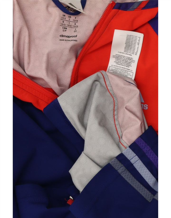 ADIDAS Γυναικείο Clima Proof Rain Jacket UK 8/10 Small Blue Colourblock