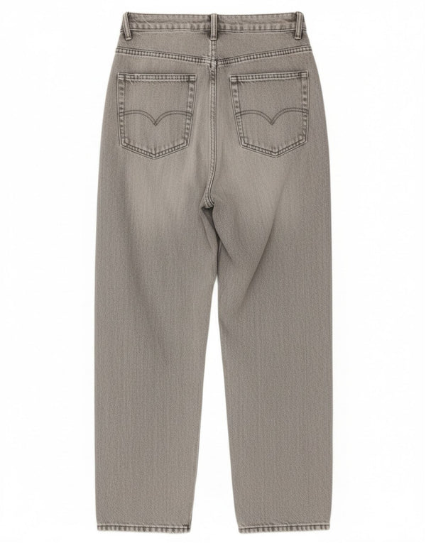 Zara Womens High Waist Loose Jeans EU 34 2XS W24 L30 Grey Cotton