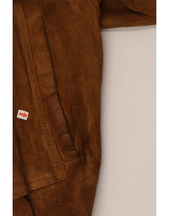 Les Boulevards Ανδρικό Suede Bomber Jacket IT 54 2XL Καφέ Δερμάτινο