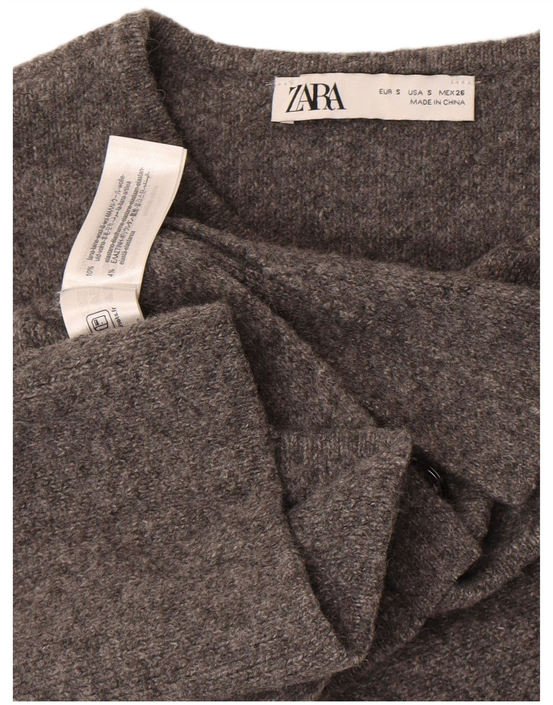 Zara Γυναικείο Γιλέκο Tank Top UK 10 Small Grey Wool