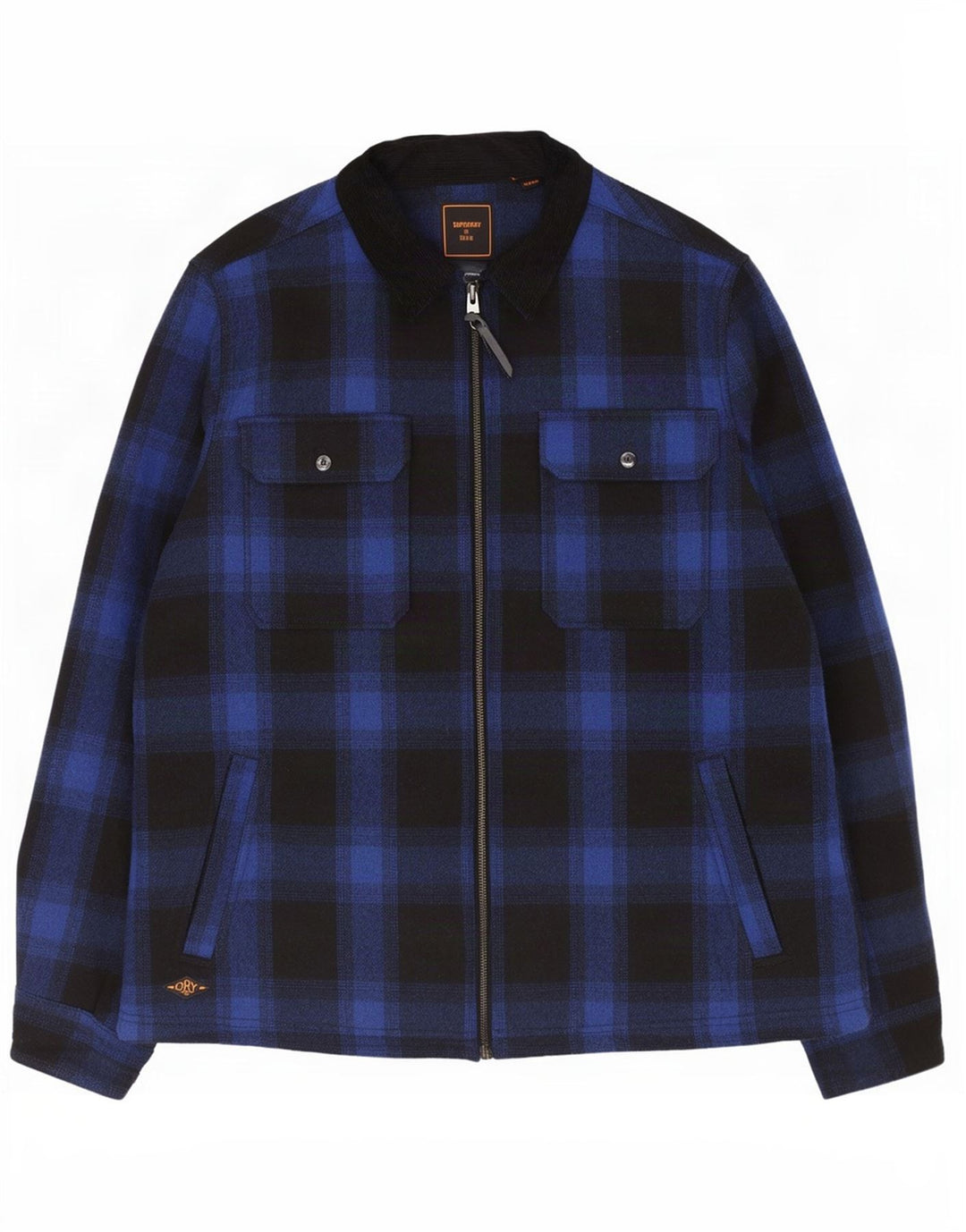 Ανδρικό σακάκι Superdry UK 44 2XL Navy Blue Check Wool