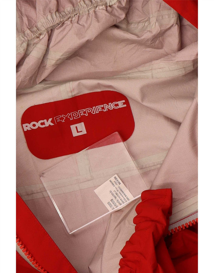 Rock Experience Ανδρικό μπουφάν βροχής με κουκούλα UK 40 Large Red Colourblock
