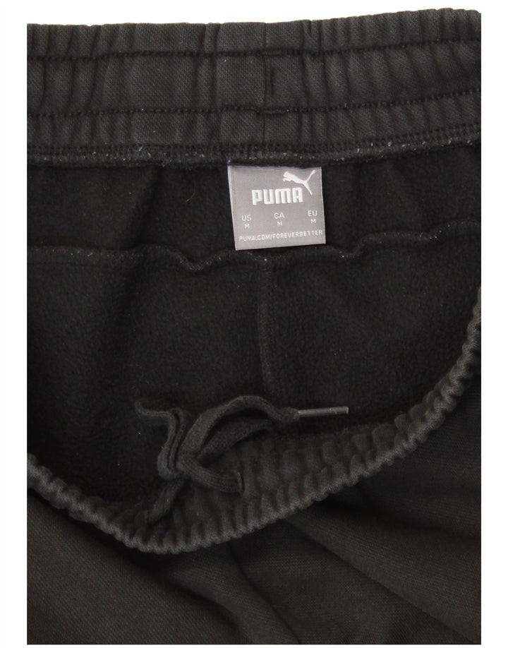 PUMA Mens Tracksuit Trousers Joggers Medium Black Cotton