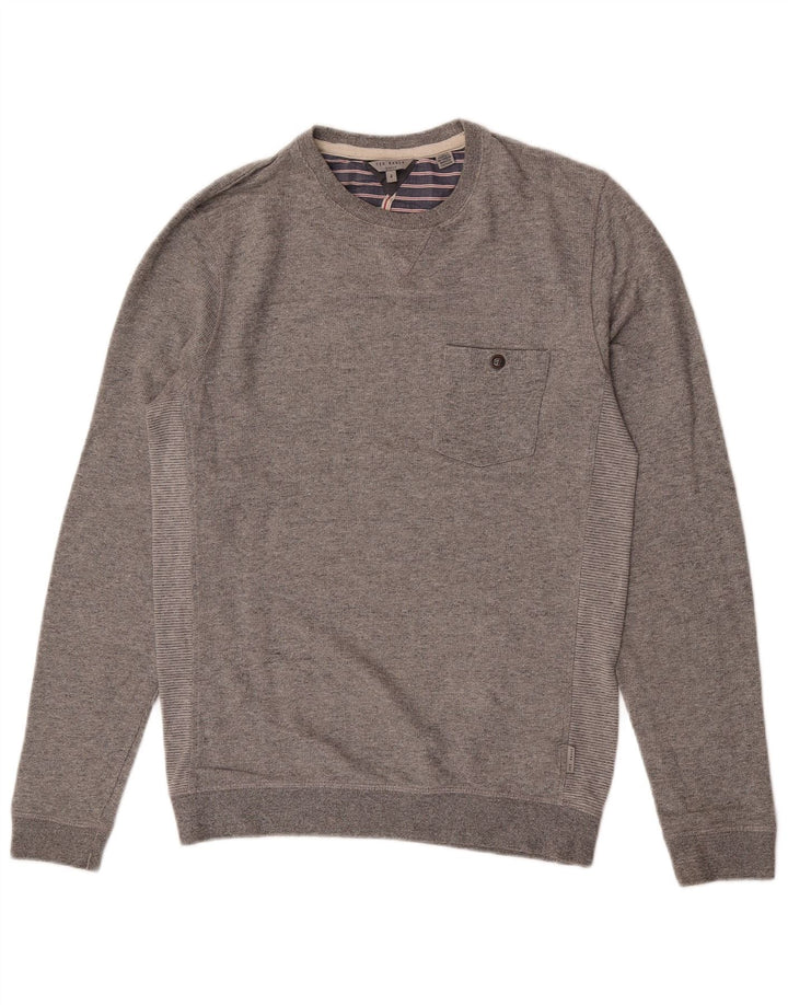 Ανδρικό φούτερ Ted Baker, Jumper, Μέγεθος 2, Μικρό βαμβάκι σε γκρι φλύκταινες