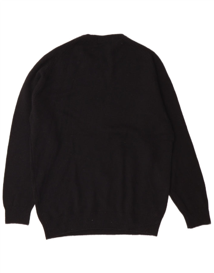 Marks & Spencer Ανδρικό πουλόβερ με λαιμόκοψη, μικρό μαύρο μαλλί αρνιού