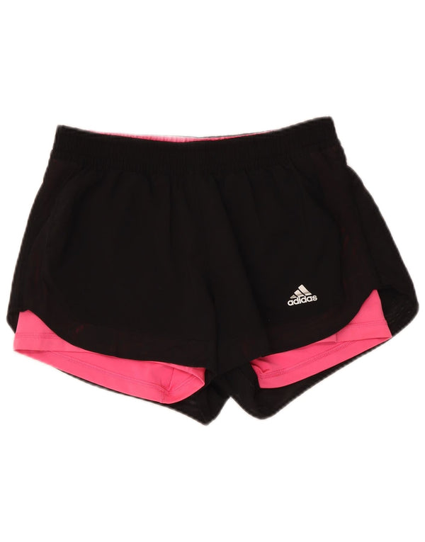 Γυναικείο αθλητικό σορτς Adidas Climalite UK 8/10 Μικρό μαύρο πολυεστέρα