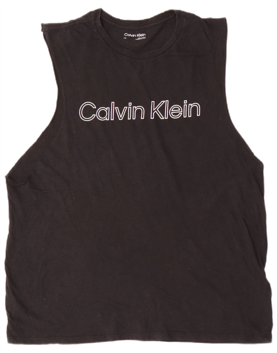 Γραφικό ανδρικό γιλέκο CALVIN KLEIN, μεγάλο μαύρο βαμβακερό